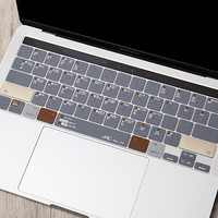 macbookpro键盘膜13英英寸适用于苹果笔记本电脑2020新款M1芯片macb ro13/16寸(深邃灰)A2251/A2289/