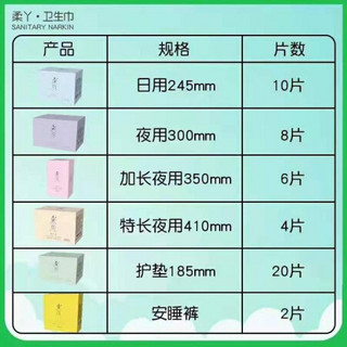 柔丫卫生巾女负离子超薄绵柔日用整箱姨妈巾学生吸水因子卫生棉 特长