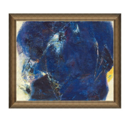 雅昌 林岗 抽象油画《凝聚》背景墙装饰画挂画 72×61cm 爵士黑 油画布