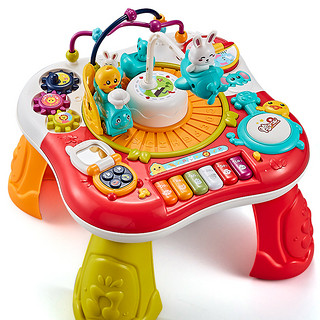 早教游戏桌幼儿童多功能益智宝宝学习婴儿玩具台六个月2男孩1-3岁 学习桌--电池板.