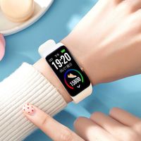 适用多功能彩屏血压心率监测智能手环男女计步器运动睡眠手表 白色