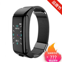 适用mate30智能手环运动蓝牙防水心率血压男女防水多功能计步血压 黑色钢带