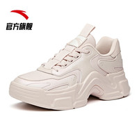 ANTA安踏女鞋2020年新款秋季白色老爹鞋女运动休闲鞋小白鞋潮 122038884 藕灰/象牙白-2 6(女36.5)