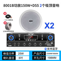 先科（SAST） 家庭影院5.1蓝牙功放机有线吸顶喇叭家用商用宣传同轴定阻音响套装天花板嵌入式音箱 8001B功放+D55喇叭2个