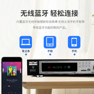 先科（SAST） 家庭影院5.1蓝牙功放机有线吸顶喇叭家用商用宣传同轴定阻音响套装天花板嵌入式音箱 8001B功放+D56喇叭2个