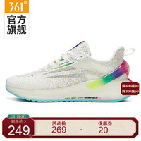 361° 361度Q弹超飞翼跑步鞋男秋季新款时尚减震网面透气运动鞋 N 羽毛白/奇幻紫-222F 43