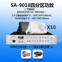 SAST 先科 壁挂音响喇叭功放机背景音乐系统套装会议室餐厅店铺奶茶门店户外用室内音箱扩音器 9018（700w）功放+5.5寸音箱