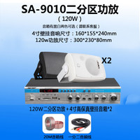 先科(SAST)壁挂音响喇叭功放机背景音乐系统套装会议室餐厅店铺奶茶门店户外用室内音箱扩音器 SA-9010(120W)4寸音响*2