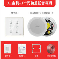 先科家庭吸顶喇叭背景音乐套装智能主机无线蓝牙音响控制器系统吊顶天花音箱家居用唱歌听音乐 A1主机+2个6.5寸同轴重低音吸顶