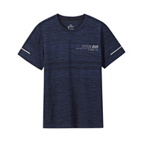 361°短袖T恤男夏季新款修身休闲运动服圆领薄款运动T桖 552022106峡谷蓝(花灰) S