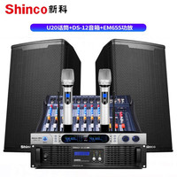 新科(Shinco) DS-12 专业ktv舞台音响套装户外演出婚庆会议室客厅家用卡拉ok点歌机设备 12英寸音箱+功放+调音台+U20话筒
