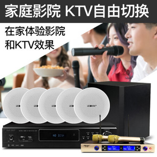 先科吸顶式5.1家庭影院音响套装家用客厅嵌入电视吊顶音箱重低音炮全套高端影音设备3D环绕蓝牙ktv组 5.1蓝牙功放+5.5寸定阻喇叭*5+8寸低音炮