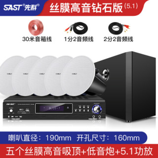 先科吸顶式5.1家庭影院音响电视家用客厅吊顶音箱客厅KTV3d环绕立体嵌入