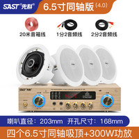 先科吸顶式5.1家庭影院音响电视家用客厅吊顶音箱客厅KTV3d环绕立体嵌入式重低音蓝牙功放套装背景音 4.0(6.5寸同轴吸顶套装)