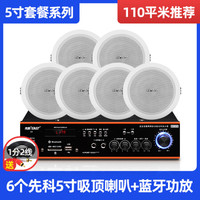  SAST/先科 WY18 无线背景音乐系统 吸顶喇叭扬声器套装+蓝牙分区功放+5寸吸顶喇叭  蓝牙分区功放+6个5寸吸顶喇叭