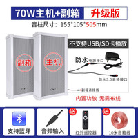 先科(SAST)户外无线蓝牙防水音柱室外挂墙音箱超市壁挂式音响商场公共广播店铺门店头餐厅背景音乐喇叭 淋水版70W主箱+副箱(升级版)