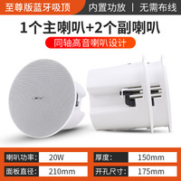 先科无线蓝牙吸顶音响天花吊顶家用客厅电视喇叭重低音3D环绕背景音乐壁挂音箱广播室内店铺餐厅套装嵌入式 至尊版无线蓝牙同轴吸顶主机+2副机