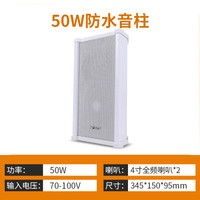 先科A6吸顶广播吊顶壁挂喇叭同轴吊球防水户外音柱天花音箱嵌入式定压公共广播商场店铺背景音乐餐厅音响 50W无源防水音柱