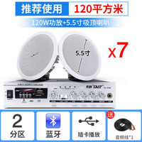  SAST/先科 S1-5 3D环绕 吸顶喇叭套装  7个5.5寸吸顶喇叭+两分区蓝牙功放