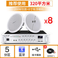 SAST/先科 S1-5 3D环绕 吸顶喇叭套装+工程级五分区蓝牙功放 8个8寸吸顶喇叭+工程级五分区蓝牙功放