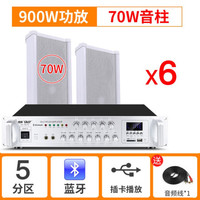先科（SAST） 户外防水音柱壁挂音响蓝牙功放套装室外店铺挂壁学校室内广播车间操场背景音乐音箱大功率 900W功放+70W音柱*6