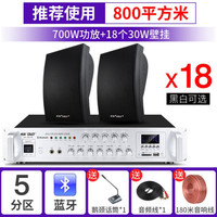 先科(SAST) 壁挂音响蓝牙功放大功率音箱组合家用K歌唱歌套装店铺用室内超市餐厅挂壁式商用奶茶店 700W功放+A6黑/白色壁挂*18