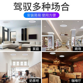 先科（SAST） 吸顶喇叭套装店铺无线蓝牙功放机嵌入式广播天花吊顶音响音箱3D环绕家用客厅背景音乐 120W功放+5.5寸吸顶*9