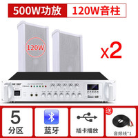  SAST/先科 ST-501 防水 户外音响套装+500W功放+120W音柱  白色