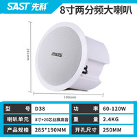 先科(SAST) 吸顶音响天花喇叭背景音乐功放机公共广播系统吊顶音箱室内商用超市服装酒吧饭店铺餐厅 8寸丝膜高保真喇叭