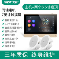 先科X7家庭背景音乐主机套装无线全屋智能家居控制器吸顶音响精灵音箱吊顶音箱嵌入式家装客厅家庭影院 主机+2个6.5寸同轴吸顶音响 官方标配