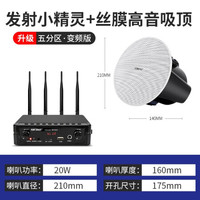 SAST 先科 无线蓝牙吸顶音响壁挂壁喇叭家用天花吊顶套装嵌入式室内店铺餐厅吊球背景音乐家用音箱 发射器+丝膜高低音吸顶 音响数量(1)