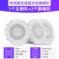 先科G3无线蓝牙吸顶音响家用客厅重低音喇叭环绕背景音乐壁挂音箱 时尚版蓝牙吸顶主机+2副箱 官方标配