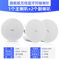 先科G3无线蓝牙吸顶音响家用客厅重低音喇叭环绕背景音乐壁挂音箱 旗舰版同轴蓝牙吸顶主机+2副箱 官方标配