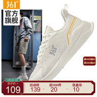 361° 361度男鞋2021年春季新款NFO科技软底休闲鞋网面情侣款青少年运动鞋 N 672116701 羽毛白/蜜柑黄(男款) 43