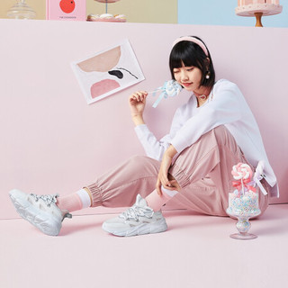 361°女鞋2021年春季新款邦弹科技时尚舒适网面透气复古潮搭青少年休闲运动鞋 682116719 N 361°白/微玫瑰粉 40