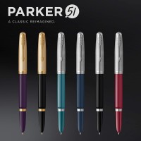 Parker 派克 51 钢笔  午夜蓝笔杆镀铬饰边 细笔尖