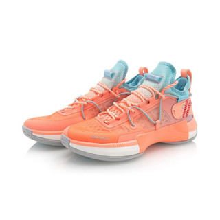 LI-NING 李宁 闪击6 premium 男子篮球鞋 ABAQ019-3 荧光浅橙/清水蓝 39