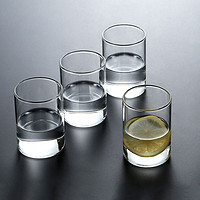  聚千义 简约透明玻璃杯 300ml*4个装