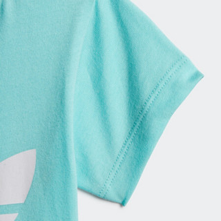 阿迪达斯官网 adidas 三叶草 TREFOIL TEE 婴童装运动短袖T恤FM5592 海蓝/白 80CM