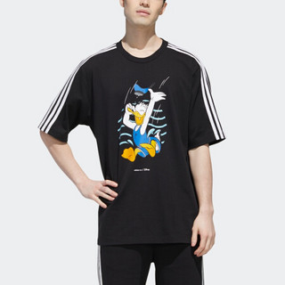 阿迪达斯官网 adidas neo Disney唐老鸭男装运动短袖GJ5647 黑色/黑色 A/3XL(190/112A)