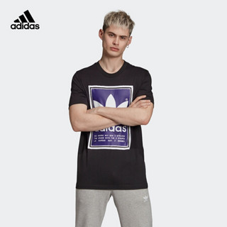 阿迪达斯官网adidas 三叶草 FILLED LABEL男装经典运动圆领套头短袖T恤ED6936 黑色/学院紫 2XL(参考身高:188~192CM)