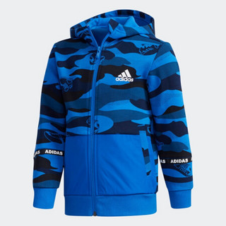 阿迪达斯官网 adidas LB SPACER JKT 小童春秋训练针织连帽夹克外套DY9225 蓝/蓝 134CM