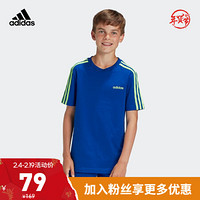 阿迪达斯官网 adidas YB E 3S TEE 大童装训练运动短袖T恤GD6551 GD6551 128CM