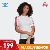 阿迪达斯官网 adidas 三叶草 TEE 女装运动短袖T恤GD2256 白/多色 30(参考身高:160~165CM)