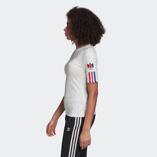 阿迪达斯官网 adidas 三叶草 TEE 女装运动短袖T恤GD2256 白/多色 36(参考身高:166~170CM)