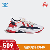 阿迪达斯官网 adidas 三叶草 OZWEEGO男鞋经典运动鞋EH3215 亮白/学院藏青蓝/浅猩红 45(280mm)