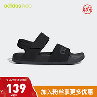 阿迪达斯官网adidasneo ADILETTE SANDAL男女运动凉拖鞋F35417  1号黑色 43(265mm)