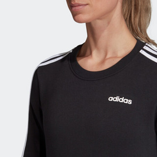 阿迪达斯官网adidas W E 3S SWEAT FL女装运动型格卫衣套头衫DT5072 黑/白 A/L(170/92A)