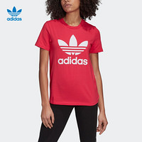 阿迪达斯官网 adidas 三叶草 TREFOIL TEE女装秋季运动短袖T恤GD2312 能量粉/白 40(参考身高:170~175CM)