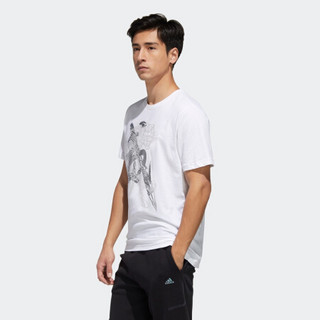 adidas 阿迪达斯 WJ GFX TEE 男子运动T恤 GF4056 白色 XS